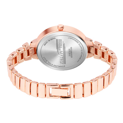 Matrix Daisy Stone Studded Dial With Bracelet Chain Analog Watch for Women