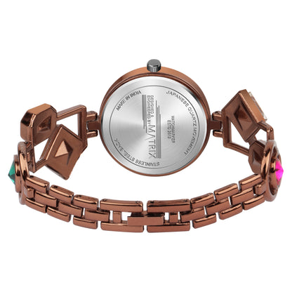 Matrix DAISY Stone Studded Bracelet Analog Watch for Women