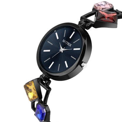 Matrix DAISY Stone Studded Bracelet Analog Watch for Women