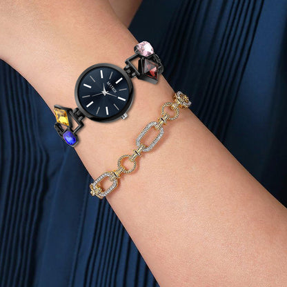 Matrix DAISY Stone Studded Bracelet Analog Watch for Women