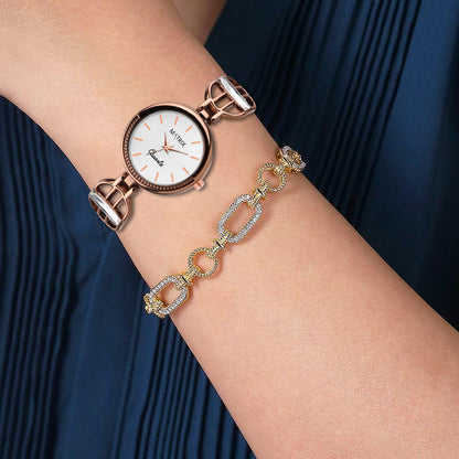 Matrix DAISY Stone Studded Bracelet Analog Watch for Women