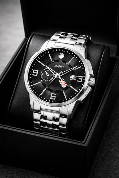 Matrix Superior Day & Date With Stainless Steel Strap Analog Watch For Men