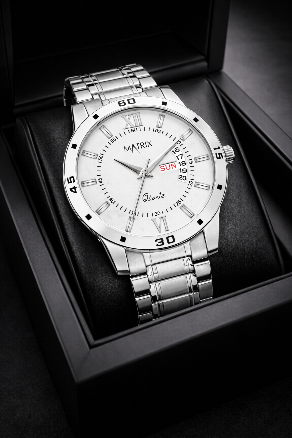 Matrix Antique Day and Date With Stainless Steel Strap Analog Watch for Men