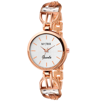 Matrix DAISY Stone Studded Bracelet Analog Watch for Women