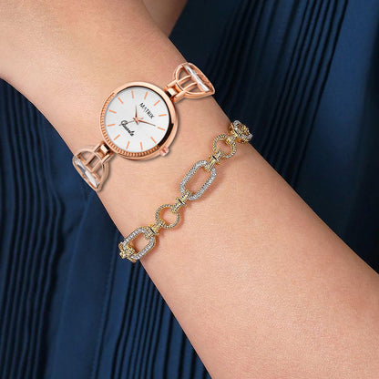 Matrix DAISY Stone Studded Bracelet Analog Watch for Women