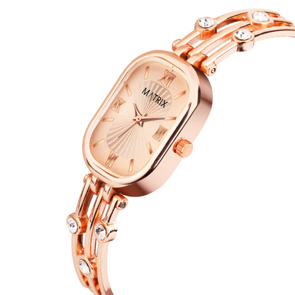 Matrix DAISY Stone Studded Bracelet Analog Watch for Women