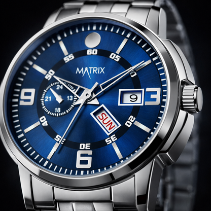 Matrix Superior Day & Date With Stainless Steel Strap Analog Watch For Men