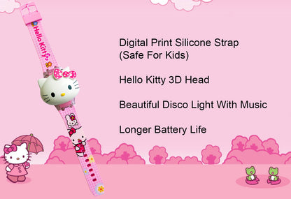Matrix Hello Kitty Disco Light with Music Digital Watch for Kids