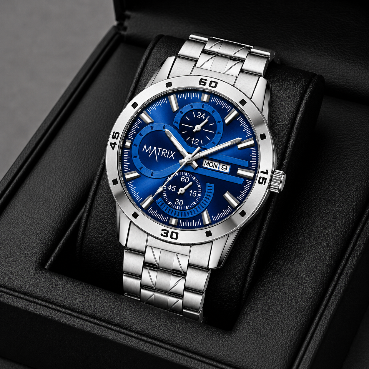 Matrix Superior Day & Date With Stainless Steel Strap Analog Watch For Men