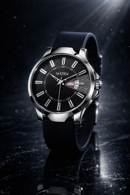 Matrix ELITE Day & Date Silicone Strap Analog Watch For Men & Boys