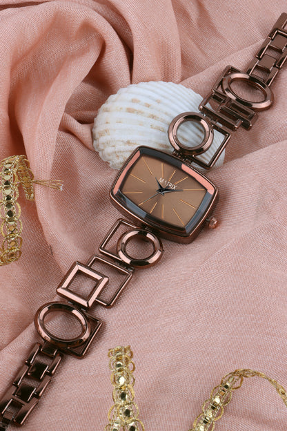 Matrix Timepiece Blush Collection | Designer Bracelet Chain Watch for Women