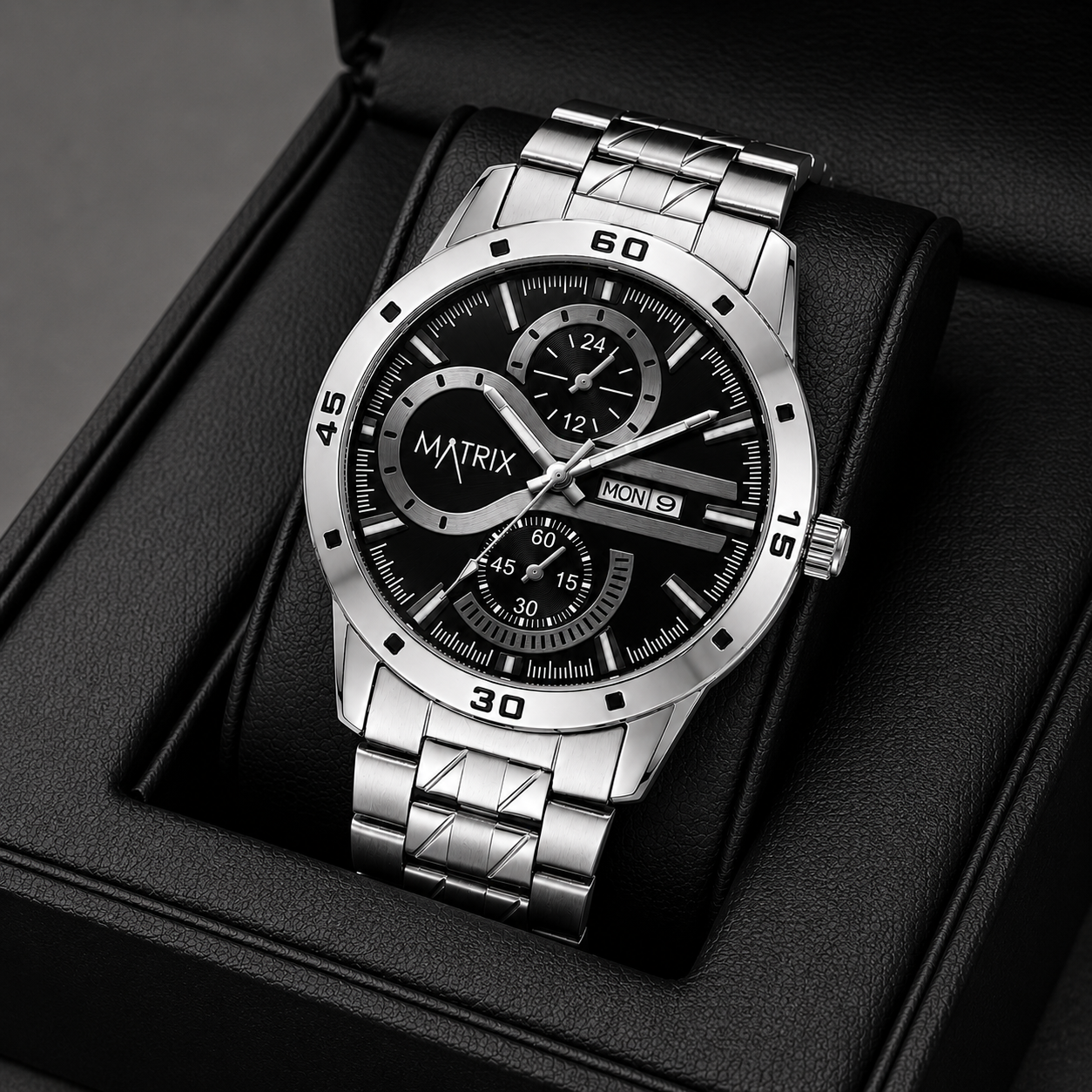 Matrix Superior Day & Date With Stainless Steel Strap Analog Watch For Men