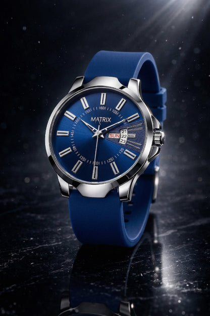 Matrix ELITE Day & Date Silicone Strap Analog Watch For Men & Boys