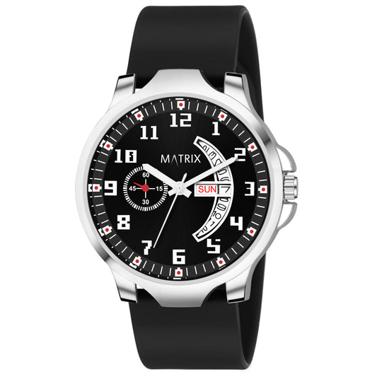 Matrix Timepiece Day & Date Silicone Strap Analog Watch For Men & Boys
