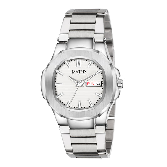 Matrix Octave Day Date With Stainless Steel Strap Analog Watch For Men