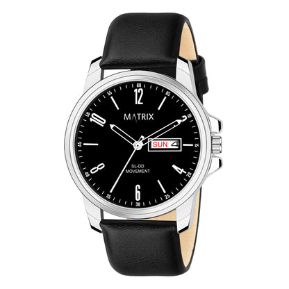 Matrix Hype Day & Date With Leather Strap Analog Watch For Men