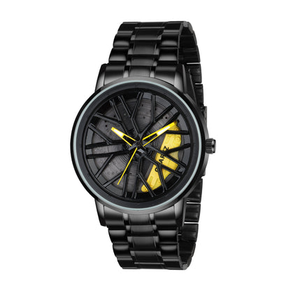 MotionX Rotating Roulette Dial Stainless Steel Strap Analog Watch for Men