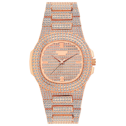 Matrix Modern Stone Studded Dial & Stainless Steel Chain Analog Watch For Men