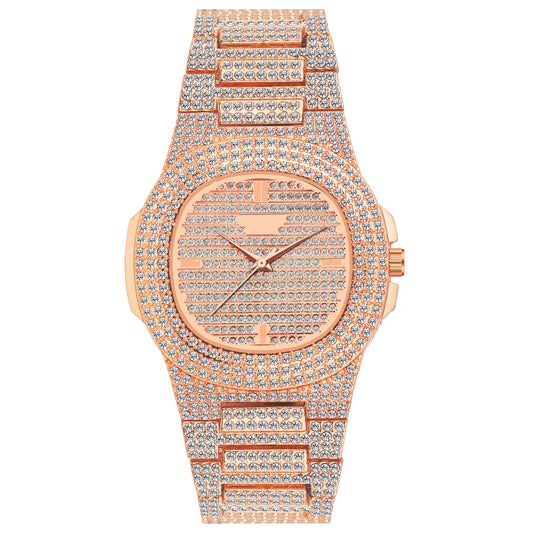 Matrix Modern Stone Studded Dial & Stainless Steel Chain Analog Watch For Men