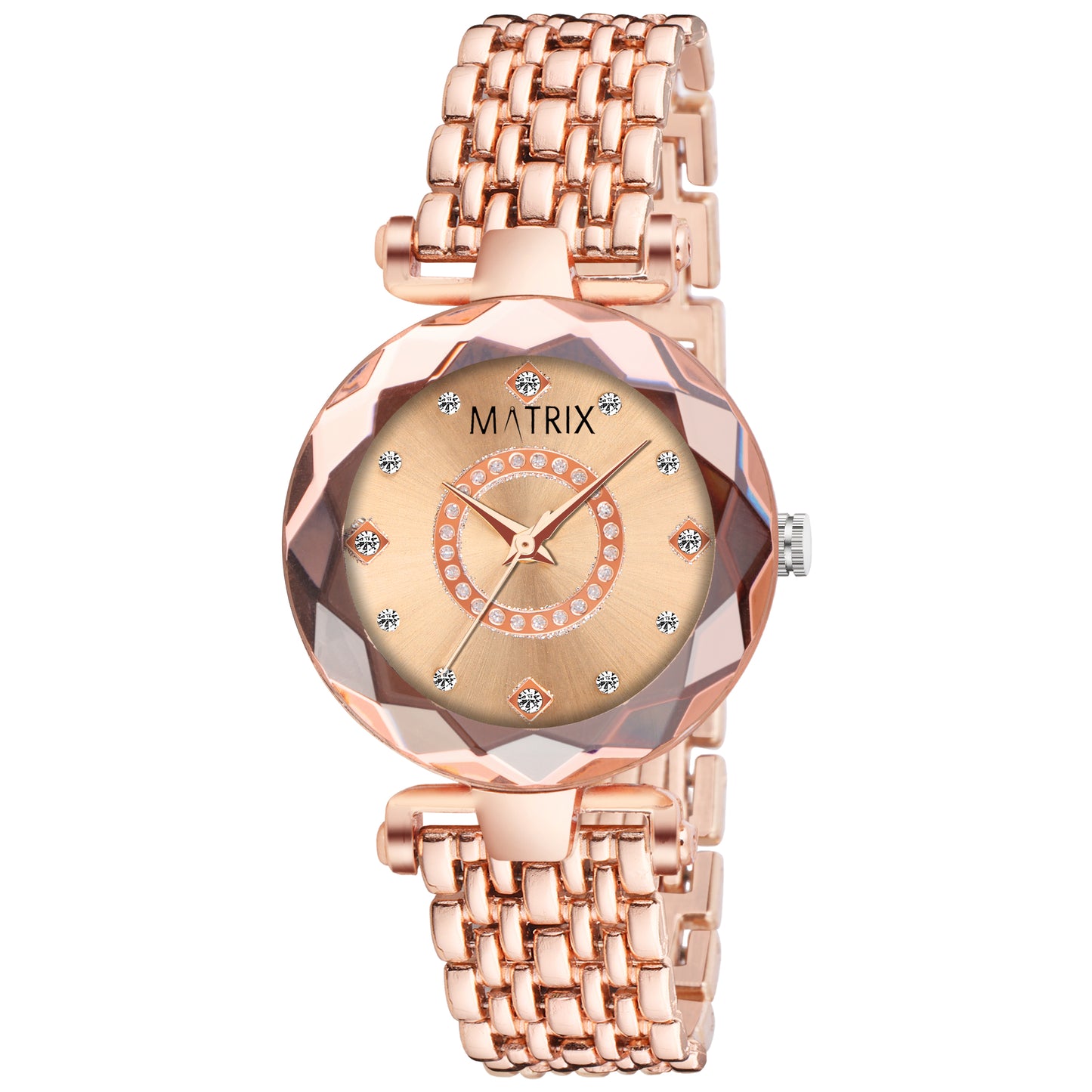 Matrix Moments Collection | Diamond Cut Glass Bracelet Style Watch For Women