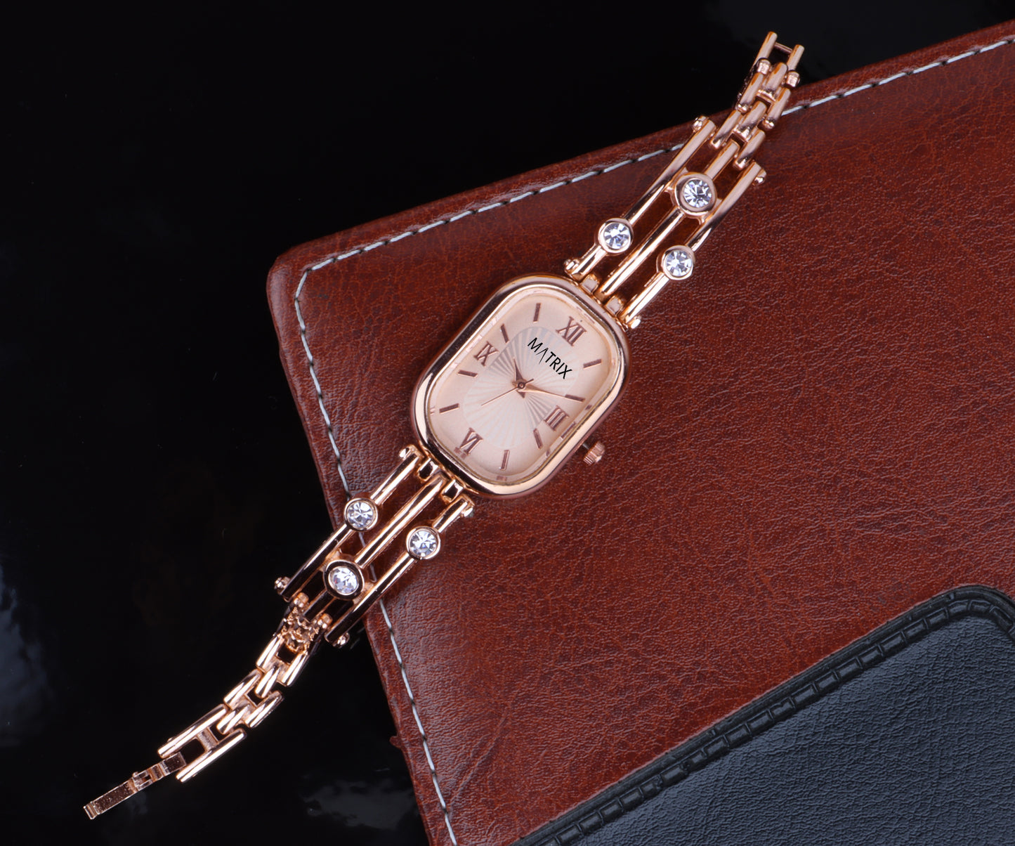 Matrix DAISY Stone Studded Bracelet Analog Watch for Women