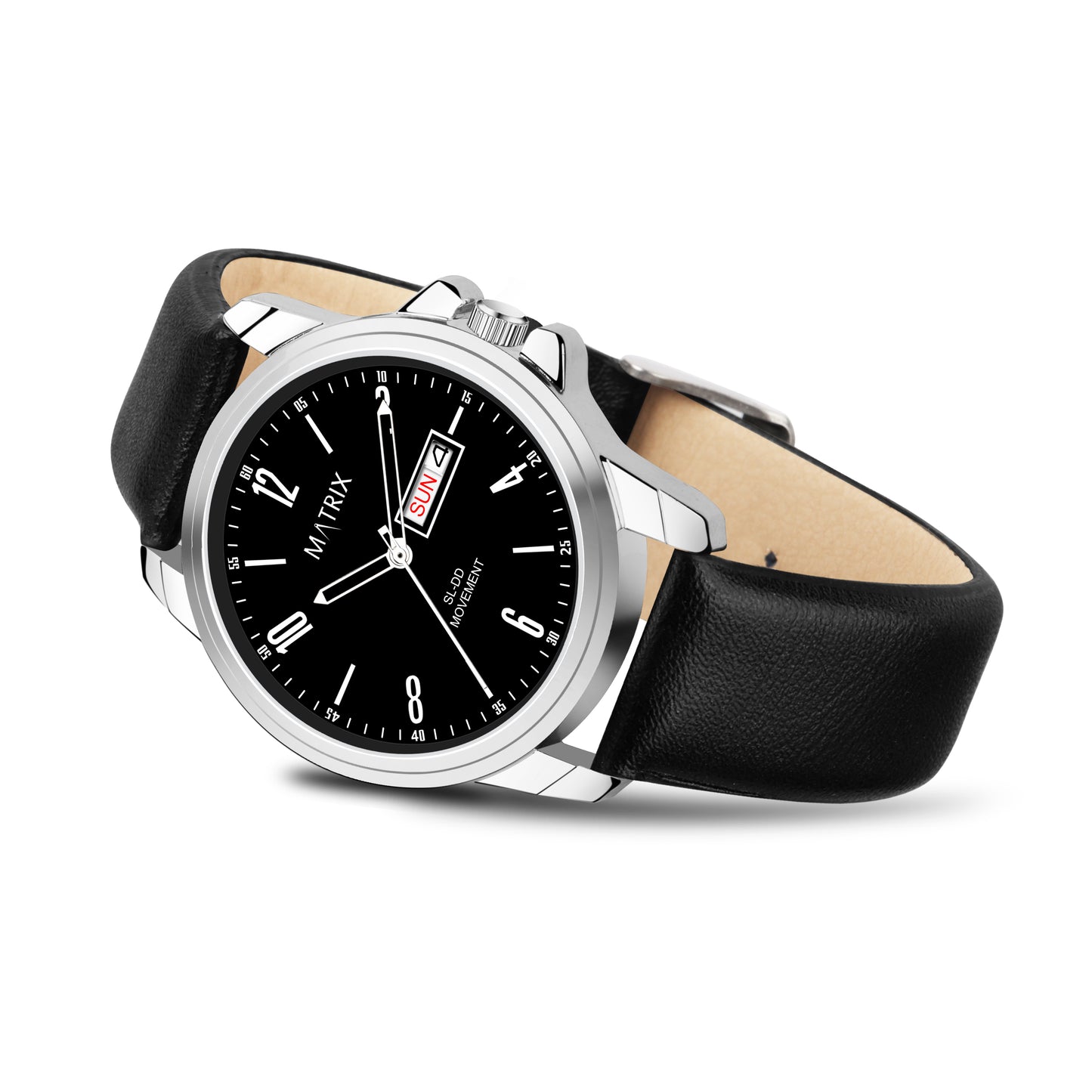 Matrix Hype Day & Date With Leather Strap Analog Watch For Men