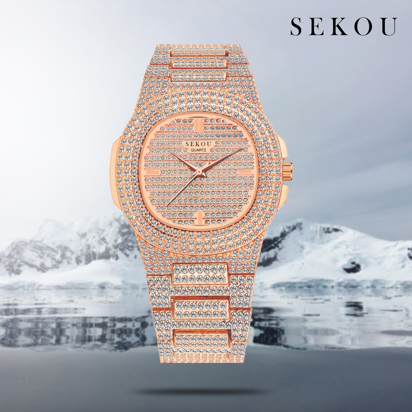 Matrix Modern Stone Studded Dial & Stainless Steel Chain Analog Watch For Men