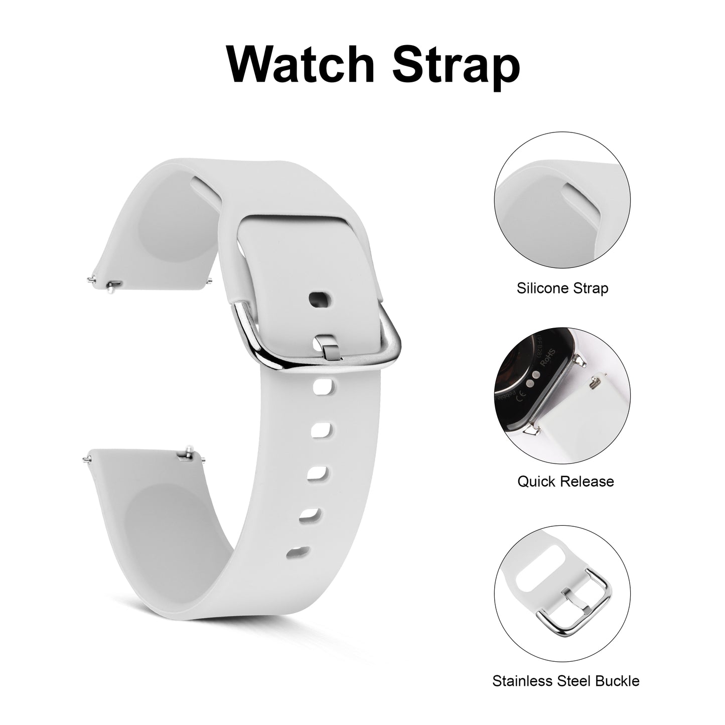 Matrix Accessorize 22MM Silicone Loop Strap (Colour : Grey)