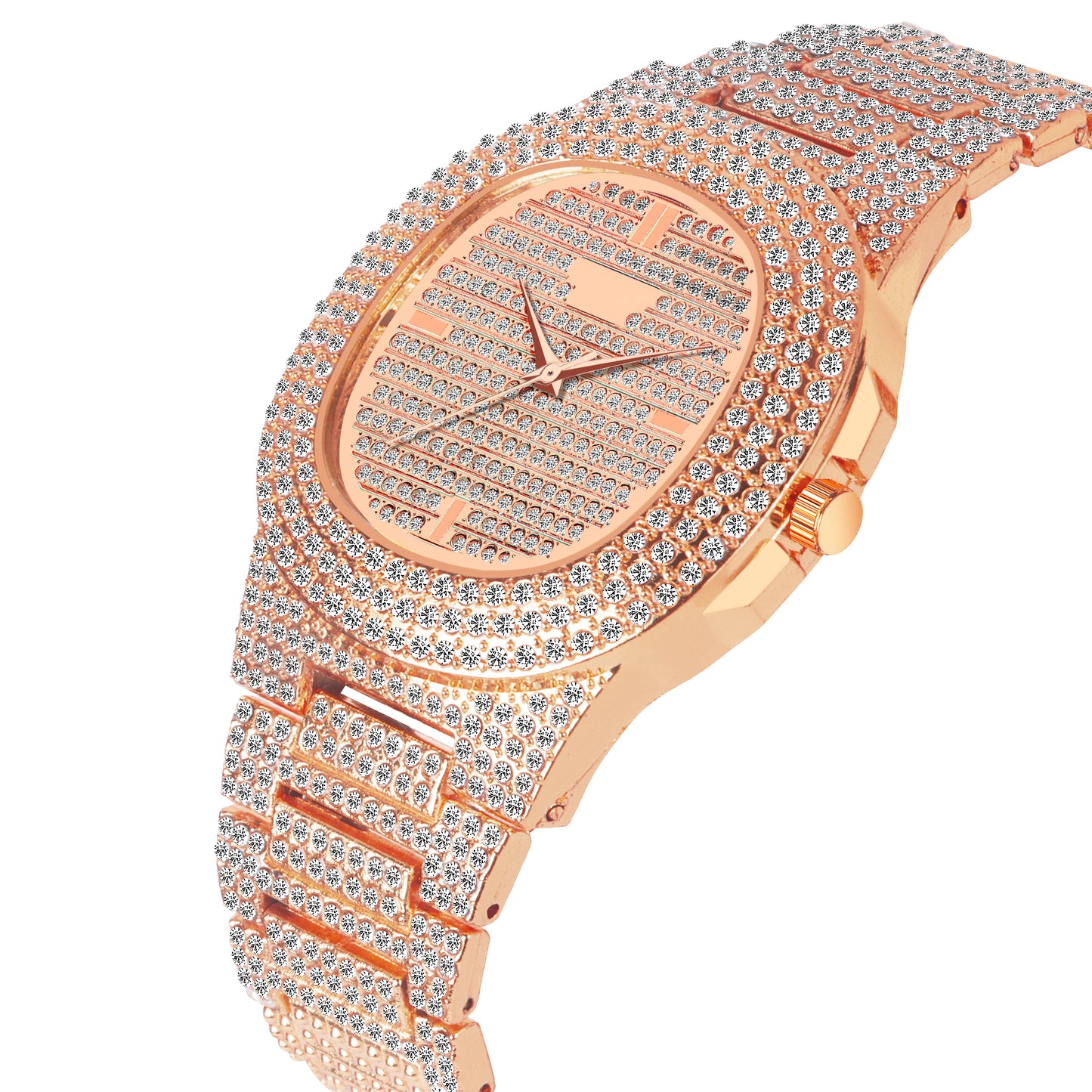 Matrix Modern Stone Studded Dial & Stainless Steel Chain Analog Watch For Men