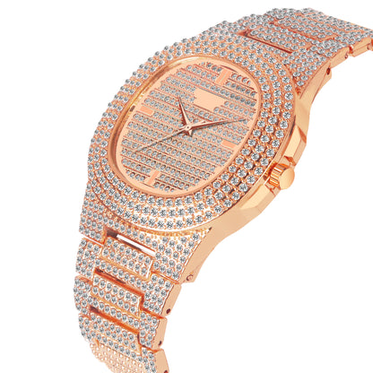 Matrix Modern Stone Studded Dial & Stainless Steel Chain Analog Watch For Men