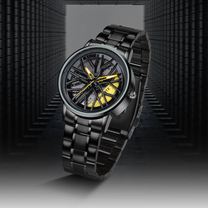 MotionX Rotating Roulette Dial Stainless Steel Strap Analog Watch for Men