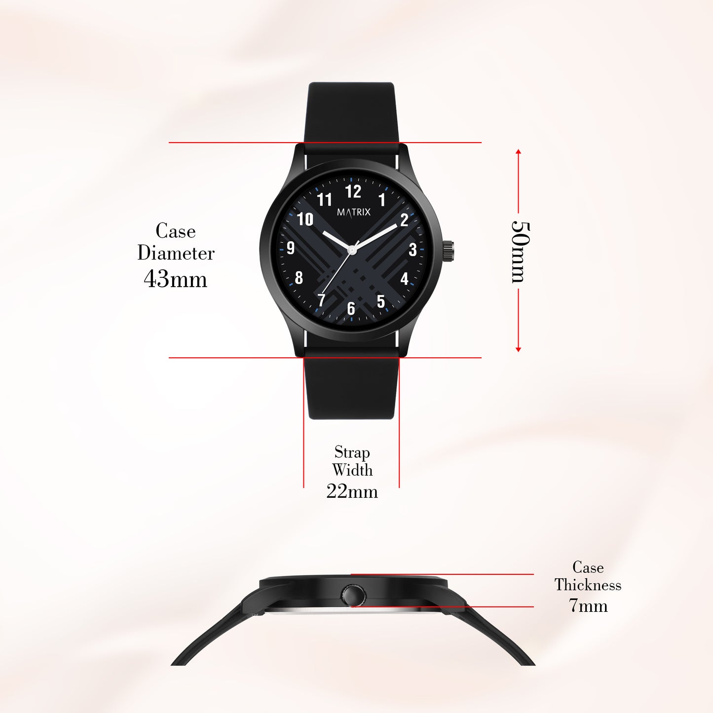 Classic Silicone Strap Analog Watch for Men