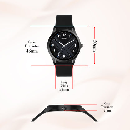 Classic Silicone Strap Analog Watch for Men