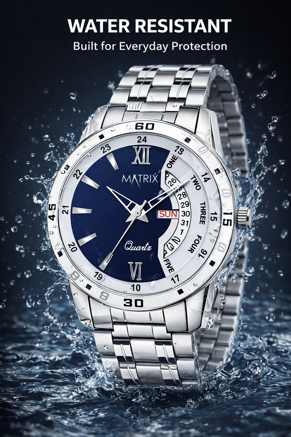 Matrix Antique Day and Date With Stainless Steel Strap Analog Watch for Men