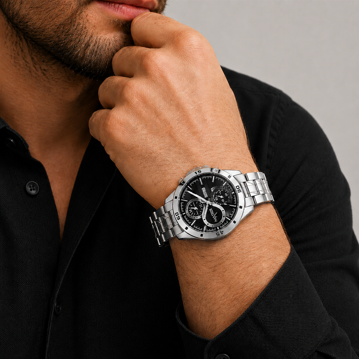 Matrix Superior Day & Date With Stainless Steel Strap Analog Watch For Men