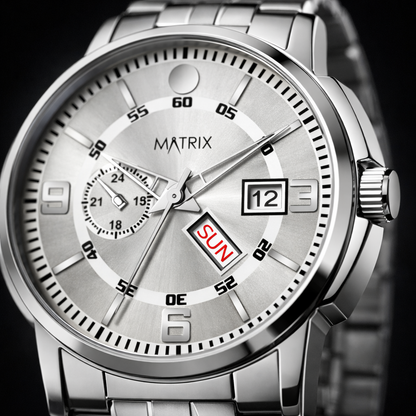 Matrix Superior Day & Date With Stainless Steel Strap Analog Watch For Men