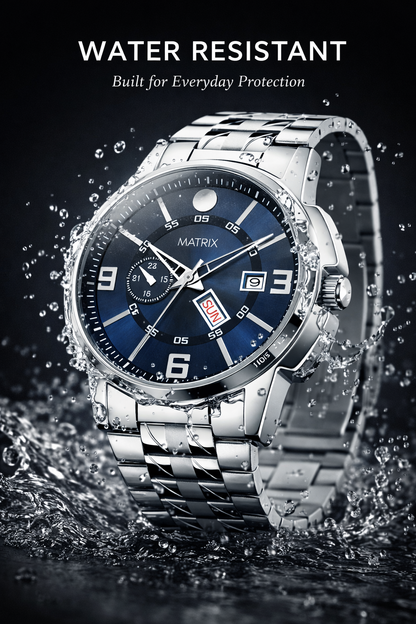 Matrix Superior Day & Date With Stainless Steel Strap Analog Watch For Men