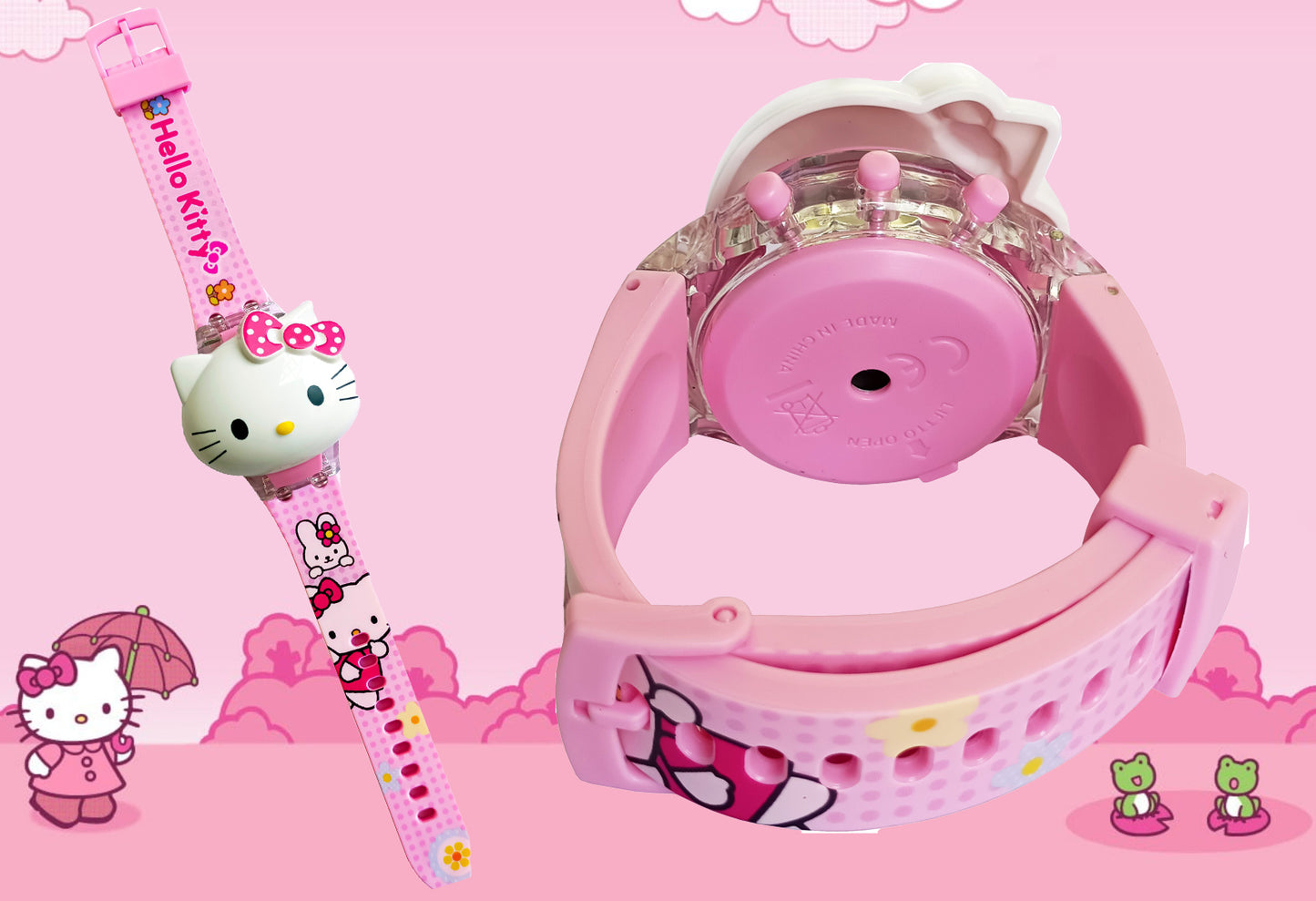 Matrix Hello Kitty Disco Light with Music Digital Watch for Kids