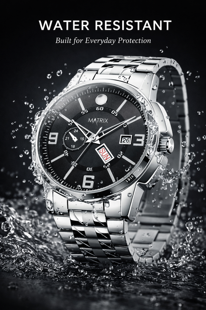 Matrix Superior Day & Date With Stainless Steel Strap Analog Watch For Men