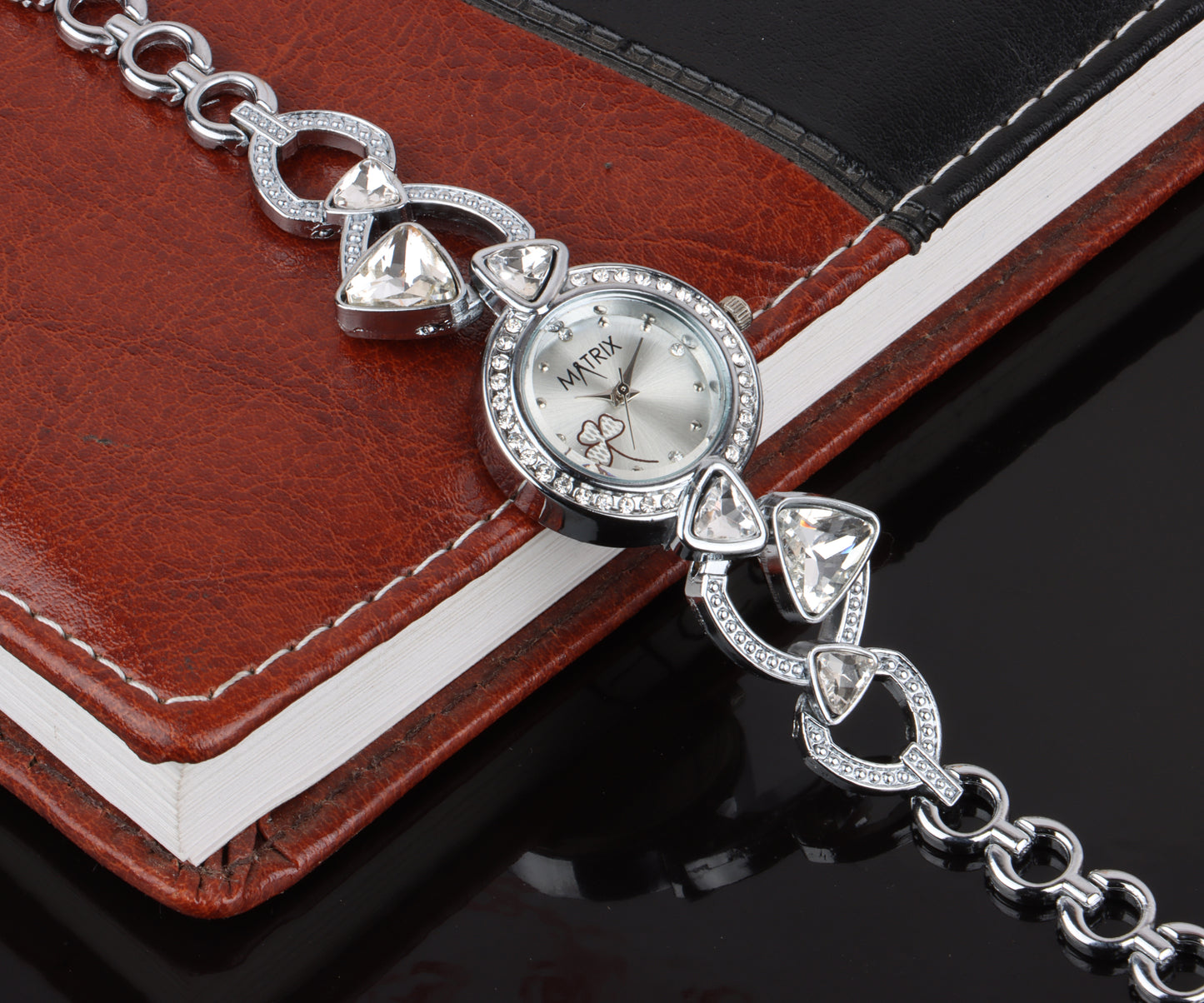 Matrix DAISY Stone Studded Bracelet Analog Watch for Women