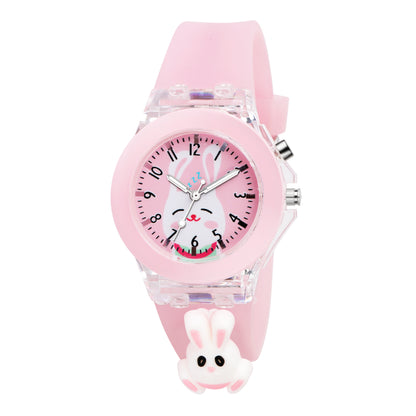 Matrix Analog 3D Rabbit on Strap & Lights Analog Watch For Kids