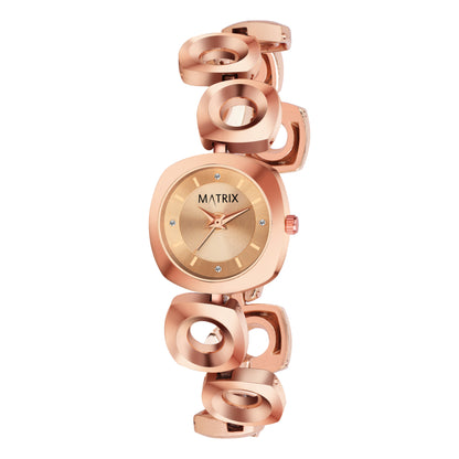 Matrix Timepiece Blush Collection | Designer Bracelet Chain Watch for Women