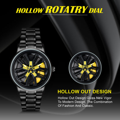 MotionX Spinning Car Wheel Dial Chain Strap Analog Watch for Men