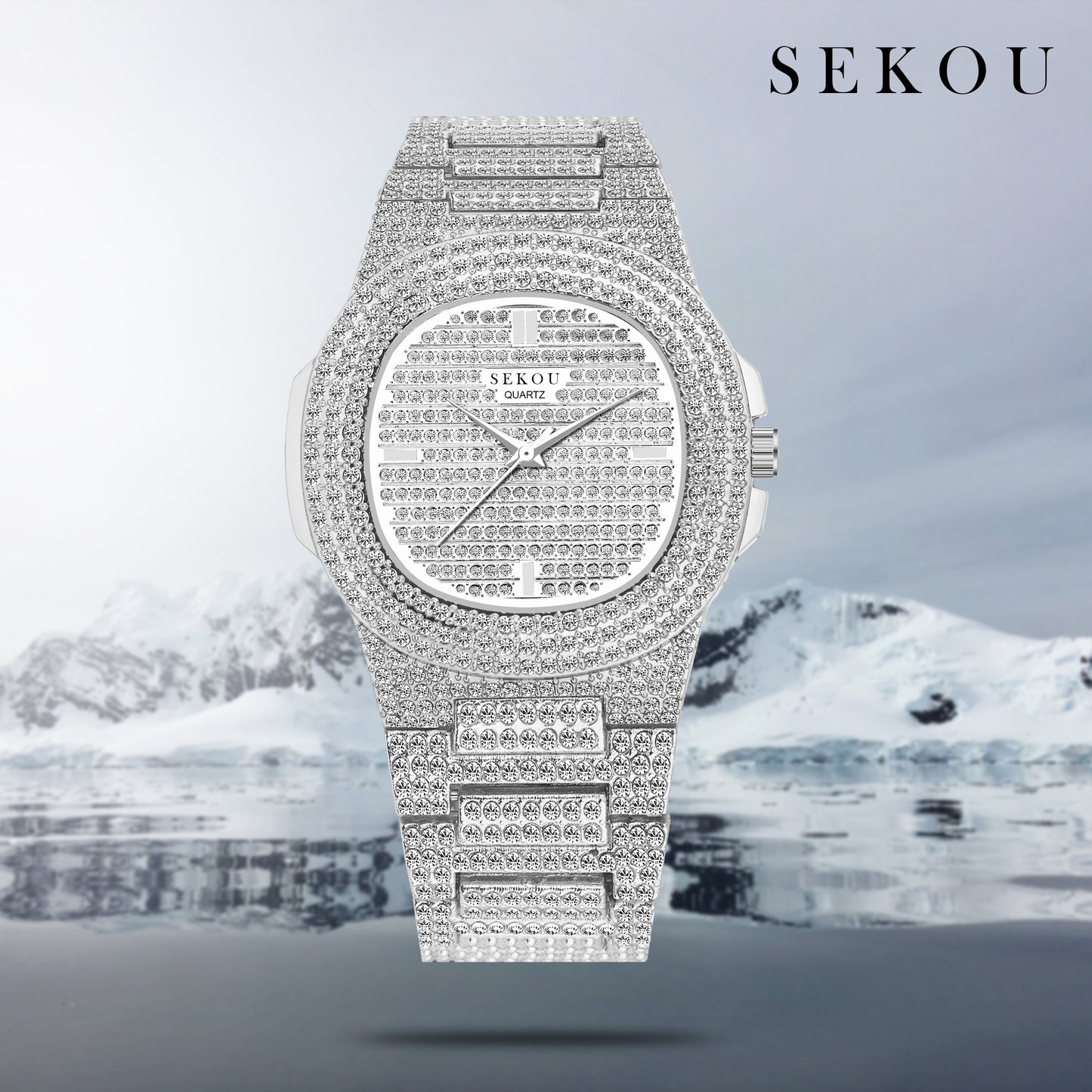 Matrix Modern Stone Studded Dial & Stainless Steel Chain Analog Watch For Men