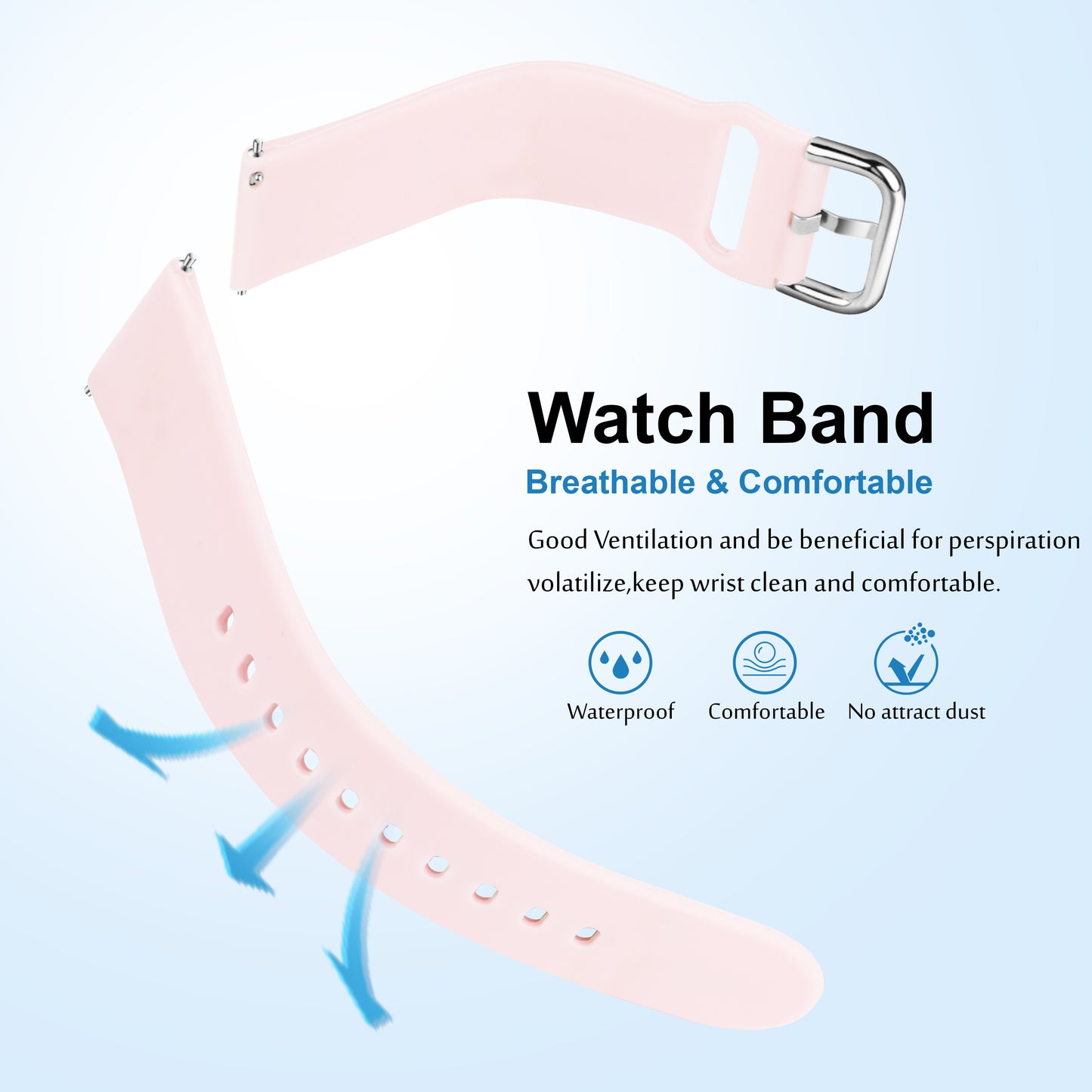 Matrix Accessorize 22MM Silicone Loop Strap (Colour :Baby Pink)