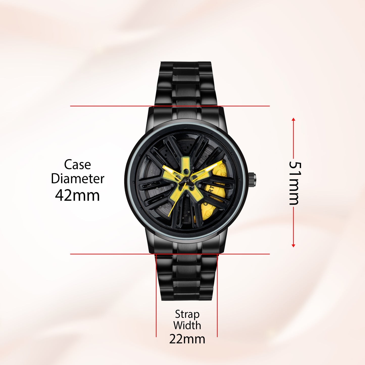 MotionX Spinning Car Wheel Dial Chain Strap Analog Watch for Men