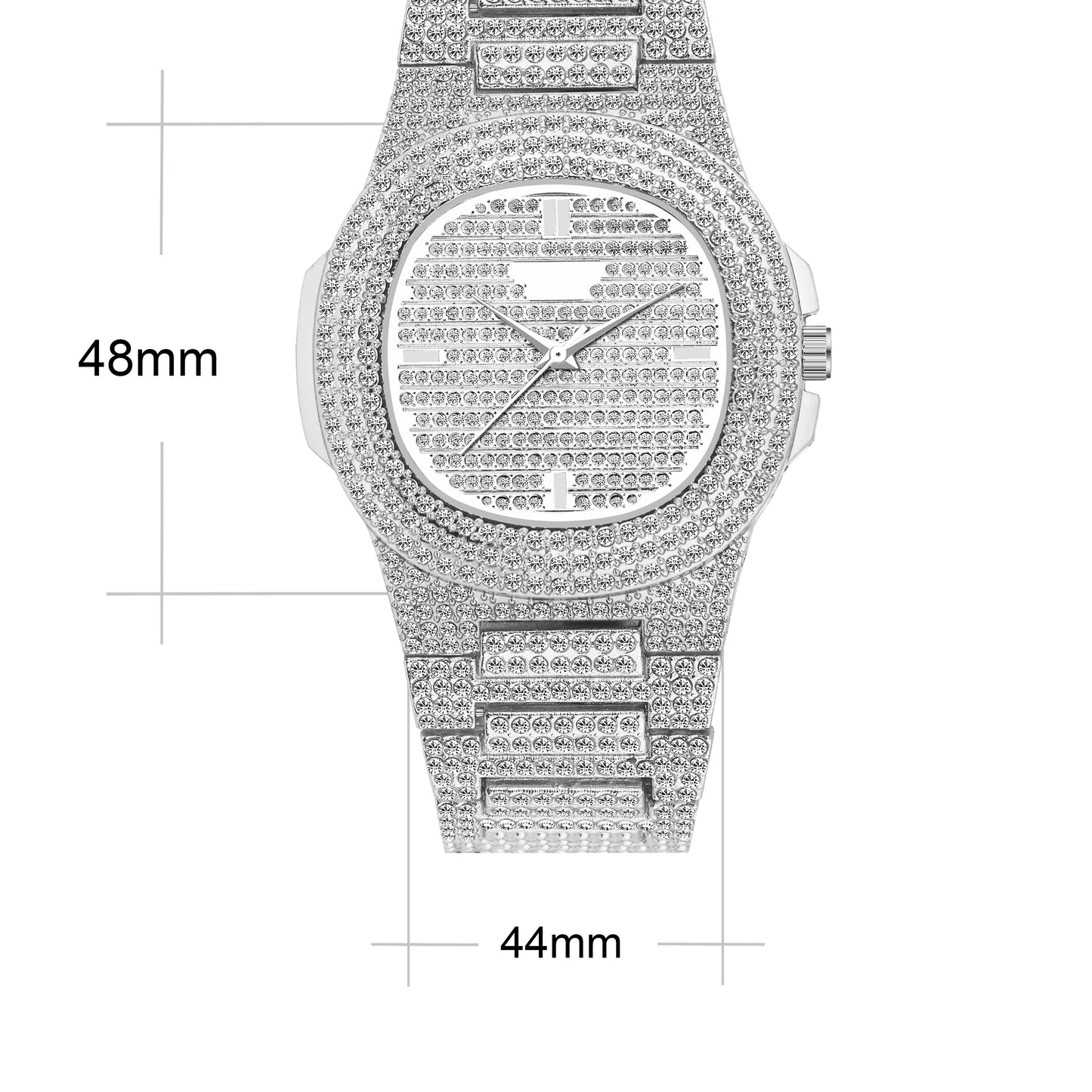 Matrix Modern Stone Studded Dial & Stainless Steel Chain Analog Watch For Men