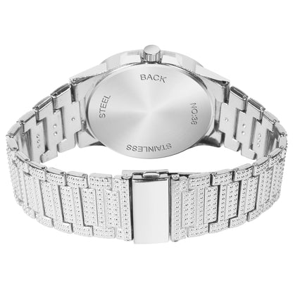 Matrix Modern Stone Studded Dial & Stainless Steel Chain Analog Watch For Men