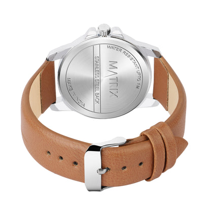 Matrix Hype Day & Date With Leather Strap Analog Watch For Men