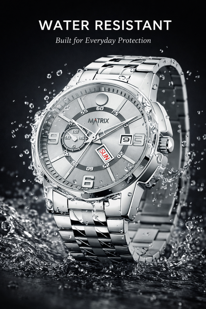 Matrix Superior Day & Date With Stainless Steel Strap Analog Watch For Men